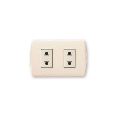 Tomacorriente doble universal 16A 250V Modus Style Marfil