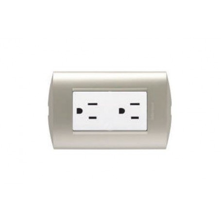Tomacorriente Americana Doble 15A 250V Modus Style Perla/blanco