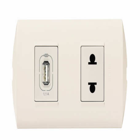 Tomac. Simple 2p Univ + Carg. Usb Ae2212usbe1m Modus Style Marfil