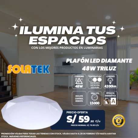 PLAFÓN LED DIAMANTE 48W TRILUZ