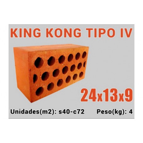 LADRILLO KING KONG TIPO IV ( 24 X 13X 9)