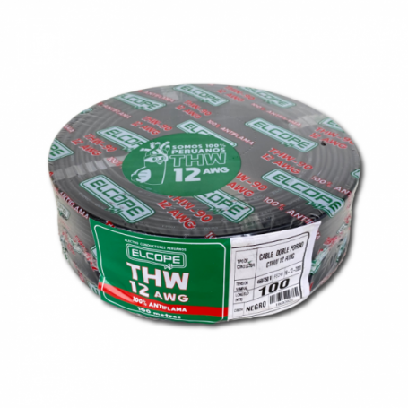 CABLE THW 12 AWG NEGRO