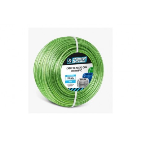 CABLE ACERO REVESTIDO VERDE PARA TENDER ROPA