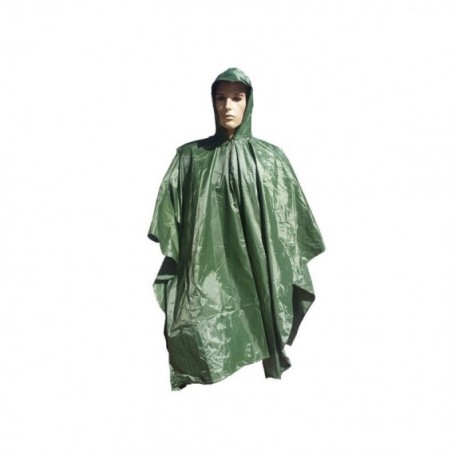 PONCHO PVC LIVIANO CON CAPUCHA VERDE