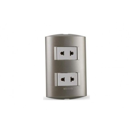 Tomacorriente doble universal 16A 250V Modus Style Perla/blanco
