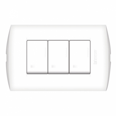 Interruptor Triple 10A 250V Modus Style Blanco