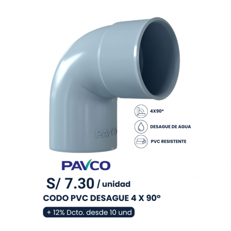 CODO PVC SAL 4"X90