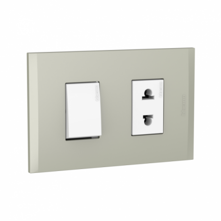 INT. + TOMA SIMPLE UNIVERSAL 2P AH2230EBTI MODUS 4 BLANCO/TERRA