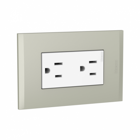 TOMA DUPLEX US 2P+T AH2228EBTI MODUS 4 BLANCO/TERRA