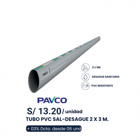 Tubo Pvc Sal 2"*3mts.