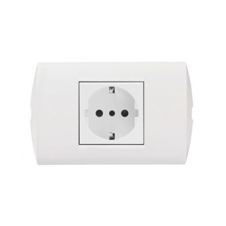 Tomacorriente Schuko 10A Y 16A 250V 2p+t Modus Style Blanco