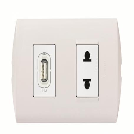 Tomac. Simple 2p Univ + Carg. Usb Ae2212usbe1b Modus Style Blanco