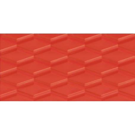 CERAMICA PARED PRISMA II ROJO BRILLANTE EXTRA 30X60