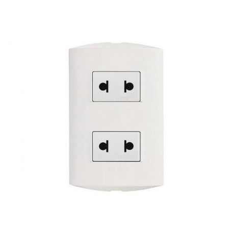 Tomacorriente doble universal 16A 250V Modus Style Blanco