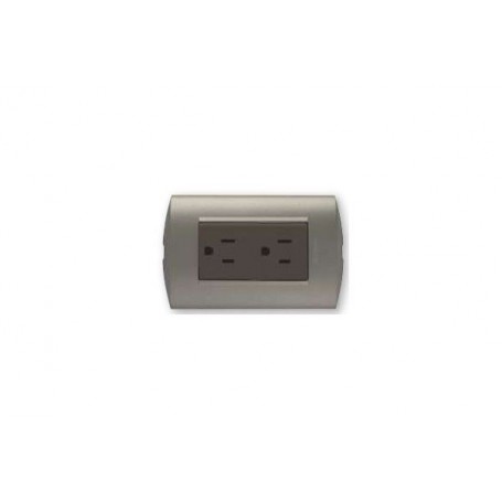 Tomacorriente Americana Doble 15A 250V Modus Style Mink/terra
