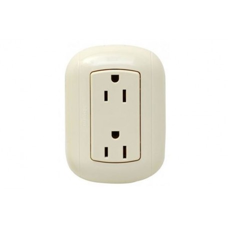 Tomacorriente Duplex 2p+t 15A 250V Oval Blanco