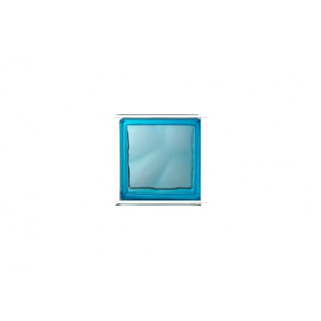 BLOCK VIDRIO OLAS CELESTE CLOUDY LIGHT BLUE 19X19X8