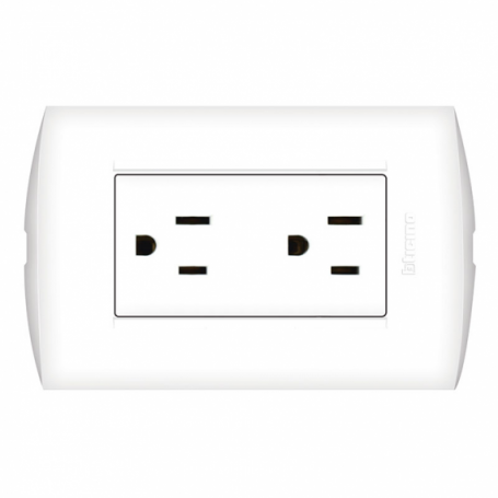 Tomacorriente Americana Doble 15A 250V Modus Style Blanco