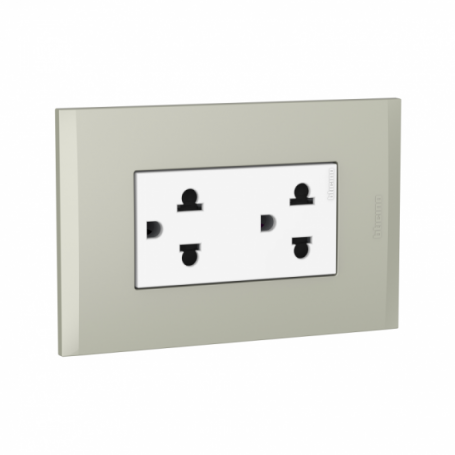 TOMA DUPLEX EU/US 2P+T AH2212TREBTI MODUS 4 BLANCO/TERRA