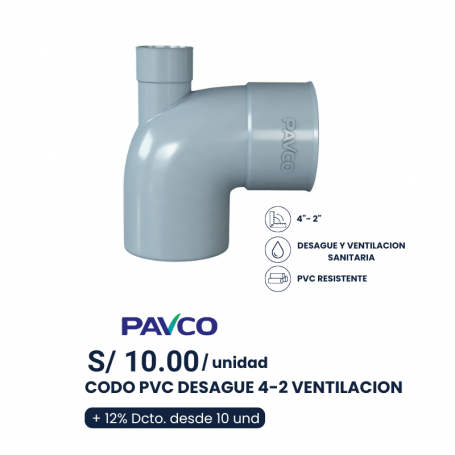 Codo Pvc Sal 4-2 Ventilacion