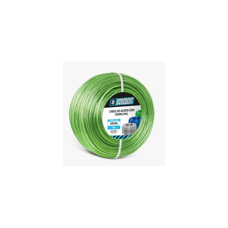 CABLE ACERO REVESTIDO VERDE PARA TENDER ROPA